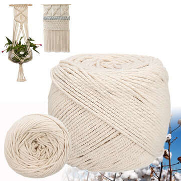 6/8/10/12mm Diameter Cotton Rope Macrame Cord Art Craft Twisted String for DIY Hand... (SIZE 3: 10M)