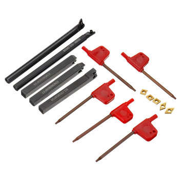 5pcs 8mm Shank Indexable Lathe Turning Tool Holder with CCMT060204 DCMT070204 Carbide Inserts for CN