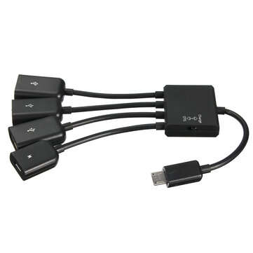 4 Port Micro USB OTG Hub Adapter Cable Data Line Power Charging for Galaxy S5 S4 S3 Google Nexus