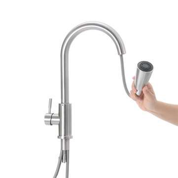 Stainless Steel Hot And Cold Pull Tap Simple Pull Kitchen Sink Faucets