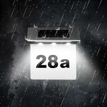 Solar Address Number Signage LED Solar House Number Light with Light Control Induction Home Lighting