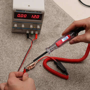 3-48V Car Digital Electric Voltage Tester Pen Probe Detector Diagnostic Tool with LCD Screen Spring
