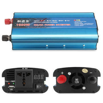 DC 12V to AC 220V 1600W LCD Digital Solar Power Inverter Adapter Converter Charger