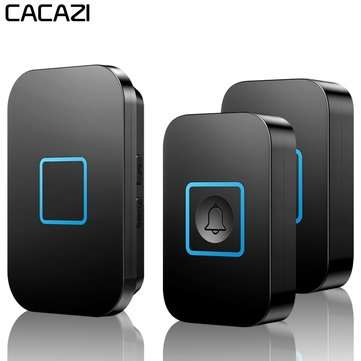 CACAZI A88 Wireless Waterproof Doorbell LED Light 300M Remote 2... (COLOR.: WHITE | ADAPTOR: USPLUG)