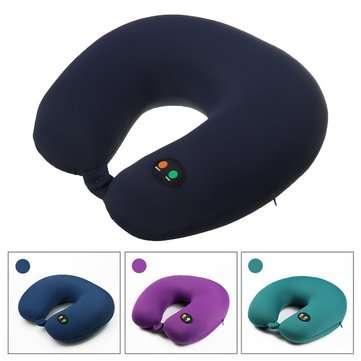 USB Rechargeable U-Shaped Neck Massager Electric Massager Cervical Vertebra Cushion... (COLOR: BLUE)