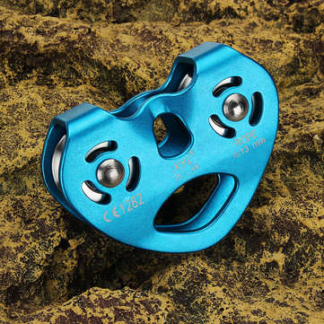 Pro 25kN Double Sheave Rope Climbing Pulley for Mountain Rock Tree Climbing