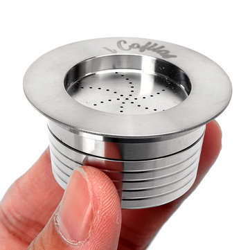 Stainless Steel Refillable Coffee Capsule Cup Reusable Coffee Pods w/ Pods Holder Spoon Brush for La