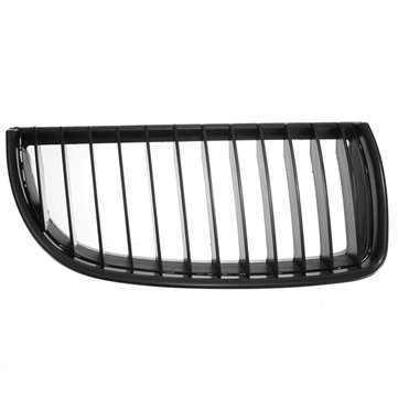 Matte Black Front Kidney Grilles Grill with Upper Hood Eyelids for BMW E90 E91 3 Series Sedan 2004-2