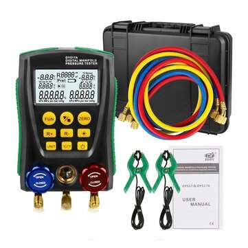 DUOYI DY517A Refrigeration Digital Manifold Pressure Gauge Set Vacuum Pressure Meter Testing HVAC Te