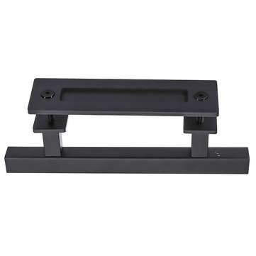 12 Inch Rustic Barn Door Handle for Sliding Door Barn Door Hardware Black Door Pull Plate Antique Lo