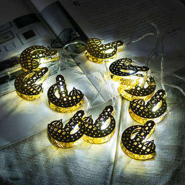 Battery Powered Gold Moon Palace 1.65M 10LED Fairy String Light for Holiday C... (COLOR.: PUREWHITE)