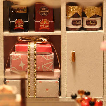 LED Wood DIY Cocoa`s Whimsy Assemble Doll House with Sound Light Model Toy