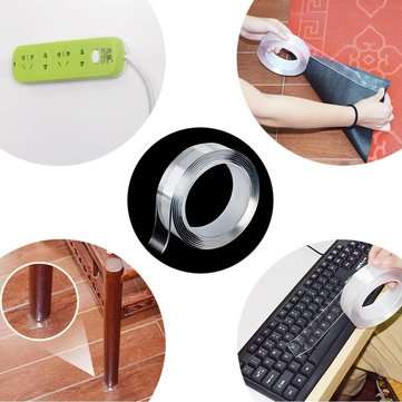 2mm Nano PU Gel Double-Sided Traceless Tape Transparent Removable Adhesive Tapes Stick... (SIZE: #3)