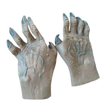 Adult Halloween Werewolf Monster Hands Glove+Feet Shoes Cover Costume Accessory