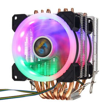 CPU Cooler 6 Heatpipe 4-Pin RGB 2x Cooling Fan For Intel 775/1150/1151/1155/1156/1366AMD