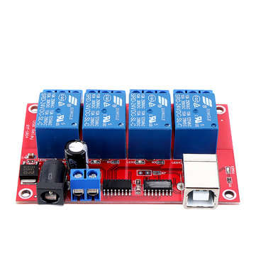 4 Channel 24V HID Driverless USB Relay USB Control Switch Computer Control Switch PC Intelligent Con