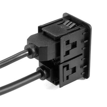 Car Stereo 3.5mm AUX Socket Cable Female To 2 RCA Male Car Boat Mot Flush Mount USB