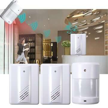 2 In1 Wireless PIR Motion Sensor Detector Alarm Entry Door Bell Infrared Alert System Security Alarm