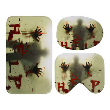 180x180cm Bloody Hands Bathroom Waterproof Shower Curtain Non-slip Mats Bath Carpets ... (COLOR.: B)