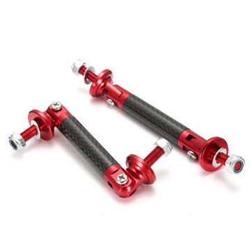 1 Pair Tail Strut Bar Carbon Fiber Adjustable Front Rear Splitter Bumper Protector ... (COLOR3: RED)