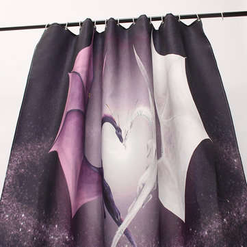 Custom New Popular Print Dragon Waterproof Bathroom Shower Curtain Valance With 12 Hooks