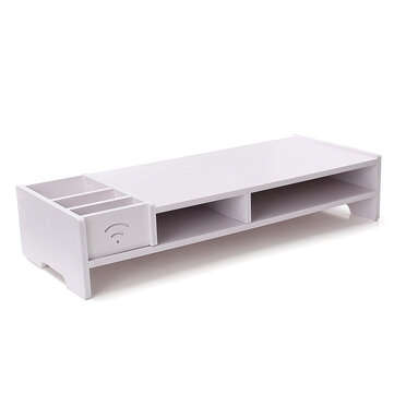 Desktop Monitor Stand Computer Screen Riser Wood Storage Shelf Plinth Laptop Bracket Desk PC Riser P