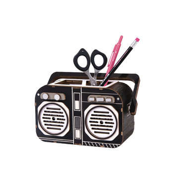 Robotime TG11 Creative Handmade DIY Assembled Desktop Decoration Music Time Storage Pen Holder Model