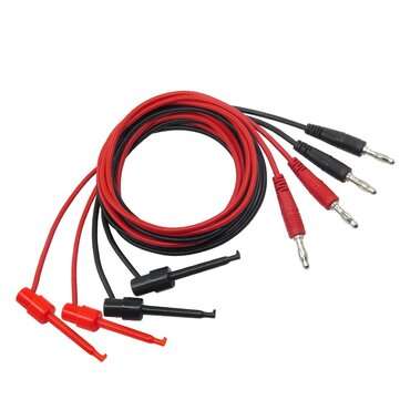 Cleqee P1039 4mm Banana Plug to Test Hook Clip Test Lead Cable For M... (MODEL: TWOPAIRS(BLACK&RED))