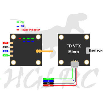 HGLRC FD VTX Micro 48CH 16X16mm PIT/25mW/100mW/200mW/400mW Switchabe FPV Transmitter VTX for FPV RC