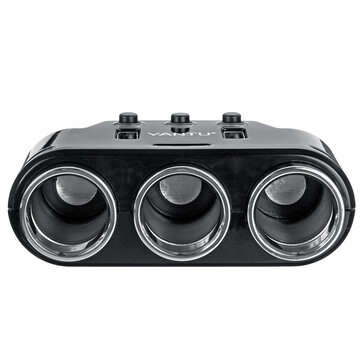 Dual USB Port 3 Way Auto Charger Car Ci garette Lighter Full Function Socket Splitter Adapter