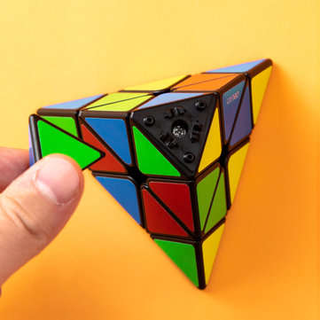 Deli 98x98x98mm Mini Special-shaped Pyramid Magic Cube Puzzle Science Education Toy Gift from