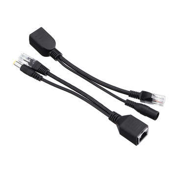 10pcs  POE Adapter Cable Tape Screened POE Switch Cable POE Splitter Injector Power Supply 12V Synth