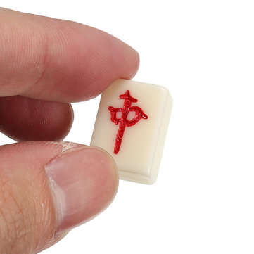 Chinese Mahjong Portable Retro Box Board Game Toy Rare 144 Tiles Mah-Jong Set In Leather Box