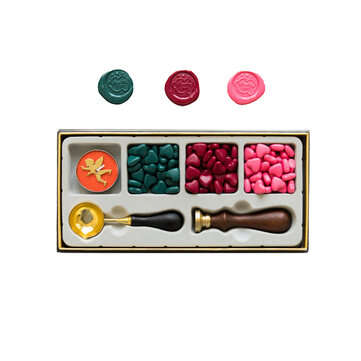 RosyPosy Vintage Lacquer Seal Wax Kit Seal Stamp Wooden Handle DIY Postcard Slogan La... (COLOR.: 1)