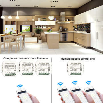 Bakeey DIY Smart WiFi Light LED Dimmer Switch Smart Life/Tuya APP Remote Control 1/2/3 Way Switch Wo
