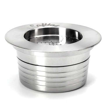 Stainless Steel Refillable Coffee Capsule Cup Reusable Coffee Pods w/ Pods Holder Spoon Brush for La
