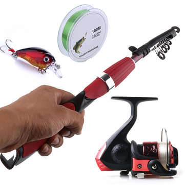 ZANLURE Fishing Rod Reel Combo 100cm Fishing Line Fishing Lure Outdoor Fishing Kit Set