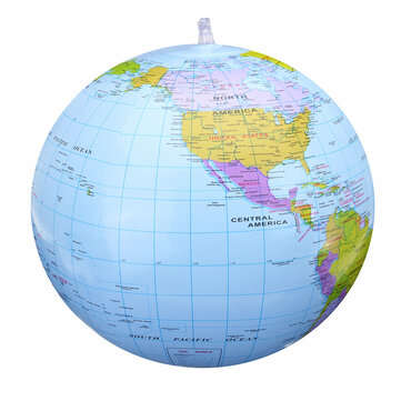 PVC Inflatable Globe Beach Ball Geography 16Inch World Map Educational Toys