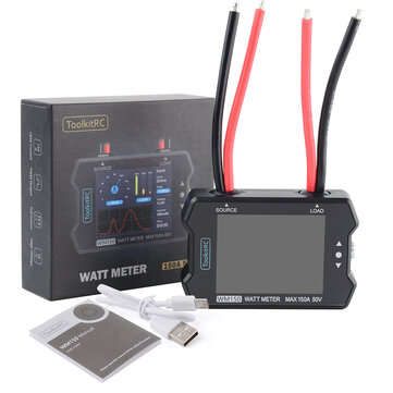 ToolkitRC WM150 150A 50V Watt Meter Power Analyzer LCD Display Power Voltage Current Tester PWM Outp