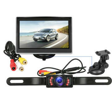 5 Inch 170 Degree Car Wireless LCD Monitor Reverse Backup Camera and Monitor Kit Auto DVD Player Nig