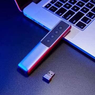 GUILDFORD Wireless Presenter Laser Flip Pen PPT Laser Page Pen Clicker Presentation Pen with USB rec