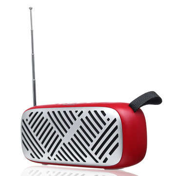 FM Radio Wireless bluetooth5.0 6W Stereo Speakers SD Card U-disk Playback Music Player (COLOR.: RED)
