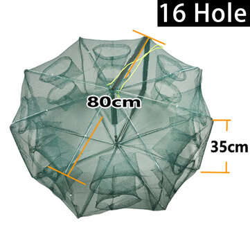 8/12/16 Holes Automatic Fishing Net Shrimp Cage Nylon Foldable Crab Fish Trap (SIZE: 3#)