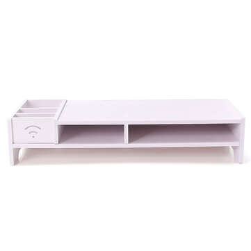 Desktop Monitor Stand Computer Screen Riser Wood Storage Shelf Plinth Laptop Bracket Desk PC Riser P