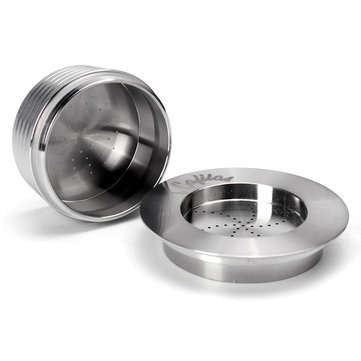 Stainless Steel Refillable Coffee Capsule Cup Reusable Coffee Pods w/ Pods Holder Spoon Brush for La