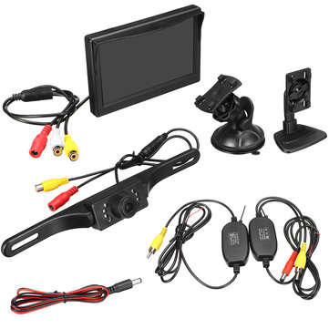 5 Inch 170 Degree Car Wireless LCD Monitor Reverse Backup Camera and Monitor Kit Auto DVD Player Nig