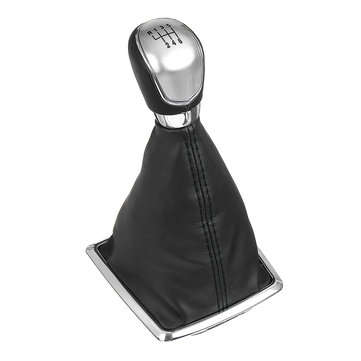 6 Speed MT Gear Stick Shift Knob with Dust Boot Cover For Ford Focus 2005-2012  (COLOR.: SILVER)