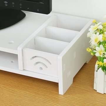 Desktop Monitor Stand Computer Screen Riser Wood Storage Shelf Plinth Laptop Bracket Desk PC Riser P