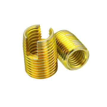 50Pcs/Set Carbon Steel M3-M12 Insert Self-tapping Thread Slotted Screw Thread Inserts Thread Nut Rep