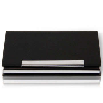 Deli 7628 Portable Magnetic Buckle Business Card Holder PU Leather Name Card Case Business ID Credit